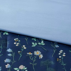 5pc Twin Extra Long Floral Printed Microfiber Reversible Comforter & Sheets Set