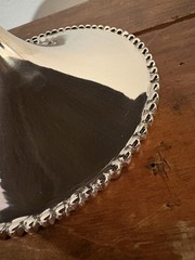 NEW Michael Aram Molten Cake Stand – Black Granite with Nickel Silver Base 11”