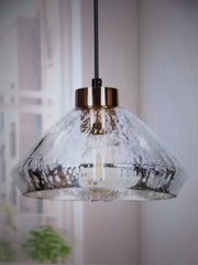 LNC Anila Modern 9.8 in. 1-Light Black and Plated Brass Pendant with Shade