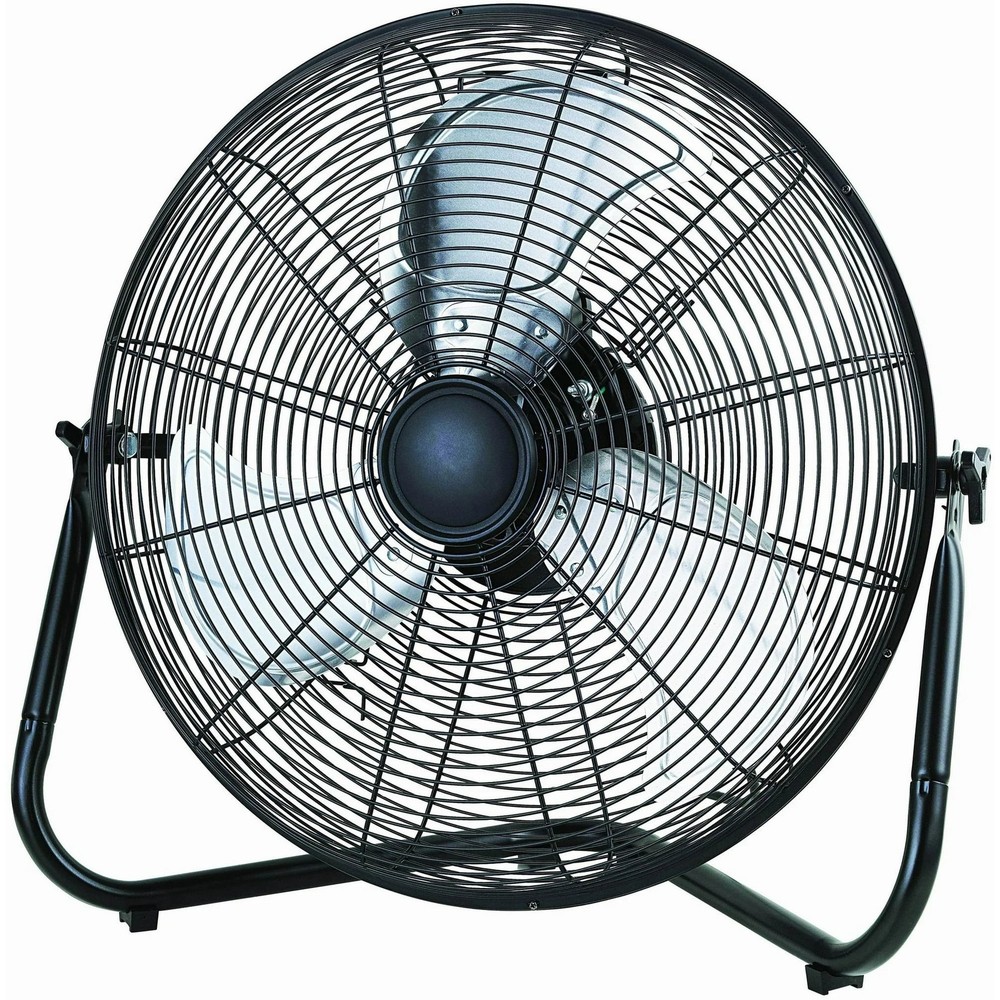 Mainstays 20″ 3-Speed High Velocity Tiltable Black Steel Floor Fan