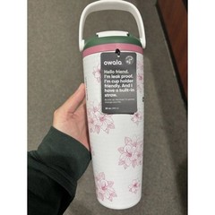 Limited Edition Owala Azalea Water Bottle Flip Lock Lid Handle 30oz NEW
