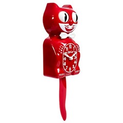 CLASSIC RED KIT CAT CLOCK 15.5″ Free Battery MADE IN USA Kit-Cat Klock Retro NEW