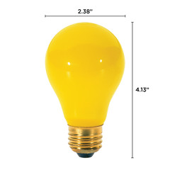 Pack YELLOW BUG LIGHT BULBS 40W Watt A19 Medium E26 120V 40A/Bug 40A/YB 40A19/Y