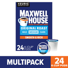 (4 pack) Maxwell House Original Roast Medium Roast K-Cup Coffee Pods, 24 ct Box