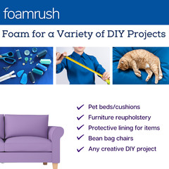 FoamRush 24″ x 26″ High Density Upholstery Foam Cushion (Made in USA)