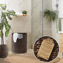 Brown Espresso 20.5 In. X 24.25 In. Wicker Water Hyacinth Decorative Baskets Hal