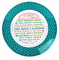 NEW Occasionally Made “12 DAYS of Christmas at the BEACH” 14″ Melamine Platter