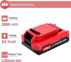 2PACK 8.0Ah Li-ion Battery / Charger for Porter Cable 20V MAX PCC685L PCC680L