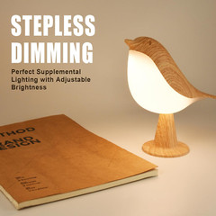 Small Desk Lamp, Bird Lamp Bedside Lamps with 3 Color Temperature and Touch Sens