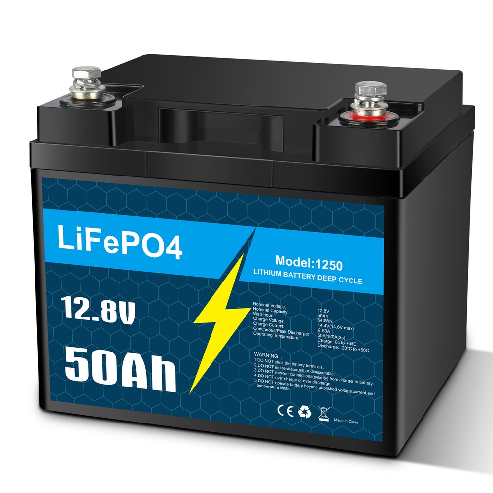 12V 50Ah LiFePO4 Lithium Battery, Deep Cycle, Perfect for RV, Marine