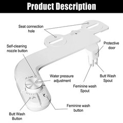 Bidet Fresh Water Dual Spray Kit Non Electric Toilet Seat Attachment Cold Wash