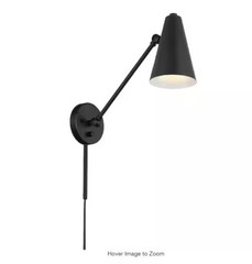 KICHLER Sylvia 19.75 in. 1-Light Black Office Indoor Wall Sconce Light