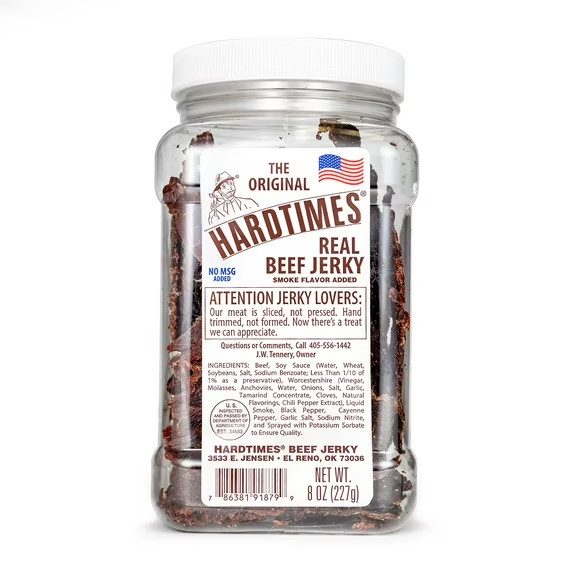 Hardtimes Handcrafted Beef Jerky- Original Flavor-8 oz. Jar