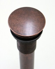 16″ Oval Rustic Copper Bathroom Sink with Pop Up Drain Perfect for Small Spaces