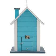 Radiant Treasures Wooden Restaurant Handmade Birdhouse in Blue