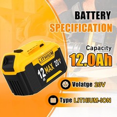 2Pack For DeWalt 20V 20 Volt Max XR 12.0AH Lithium Battery DCB206-2 / Charger