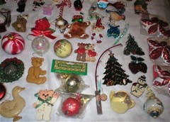 CHRISTMAS ORNAMENTS HUGE LOT SOLD AS IS AS SHOWN