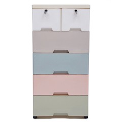 5 Layers Drawer Doll Clothes Storage Cabinet Plastic With Locker Bedroom Armoire
