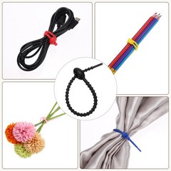 20pcs Silicone Cable Ties 6″ Rubber Reusable Twist Zip Ties Black