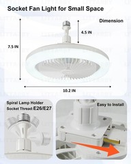Wireless 10-Inch Ceiling Fan Light with Remote – 3 Color Settings for Any Room