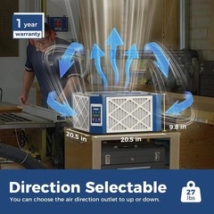 AlorAir 360° Intake Air Filtration System 1350CFM Ionizer Shop Dust Collector