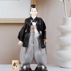 Samurai Doll Japanese Style Desktop Ornament 11.02In Cloth Kimono Figure for …