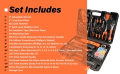 141 Piece Tool Set Auto Repair Tool Socket Wrench Household Portable Toolbox