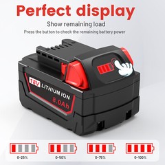 8.0AH Battery For Milwaukee For M18 18V Lithium-ion Extended Capacity 48-11-1860