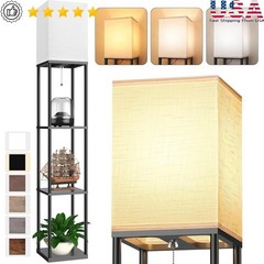 Floor Lamp W/ Shelves LED Bulb 3 CCT Storage Display Living Room Bedroom New