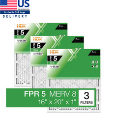 16 X 20 X 1 In. Standard Pleated Furnace Air Filter FPR 5, MERV 8 (3-Pack)