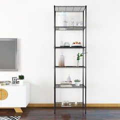 Carbon Steel Metal Shelf Organizer with Hooks for Kitchen DIY Combination Design