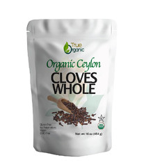 True Organic Ceylon Cloves Whole, 1 lb, Premium Grade, USDA Organic & Kosher Cer