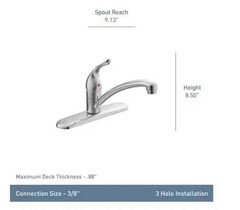 MOEN Chateau Low-Arc Single-Handle Standard Kitchen Faucet in Chrome 7425