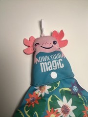 Girl Scouts Axolotl Keychain Screen Cleaner Key Chain Lily Pad Wipe Pink Cloth