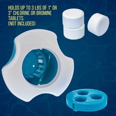 U.S. Pool Supply 7″ Pool Floating Chlorine Chemical Dispenser with Thermometer