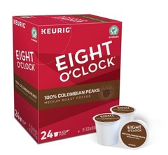 Eight O’Clock Coffee Colombian Peaks K-Cup Pods, Medium Roast, 24 Count