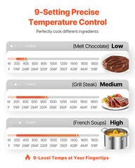 Commercial Electric Induction Cooktop 1800W Countertop Burner 9 Temp Levels