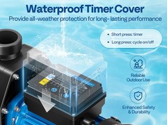 1.5/2.0/2.5HP Self Primming Swimming Pool Pump w/ Timer for in/Above Ground Pool