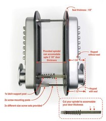 Mechanical Keyless Combination Latch Door Lock with Double Keypads Oil Rubbed