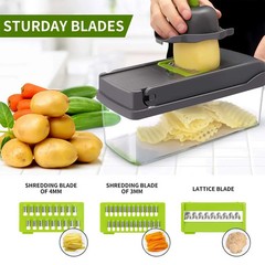 Multi Function 14 In 1 Vegetable Chopper Onion Dicer Fruit Cutter Kitchen Slicer