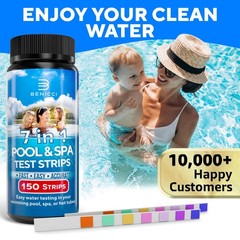 7-in-1 Accurate Pool Test Strips – 150 Hot Tub Spa – Quick Pool…