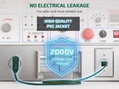 DEWENWILS 3-Pack 3 Ft Extension Cord with Multiple Outlets 2 Prong 16 AWG Green