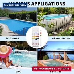 Pool Test Strips – 3-in-1 Pool Water Testing Kit for Chlorine/Bromine, pH, Alkal