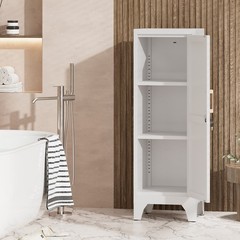 Metal Kitchen Pantry Cabinet, Lock Freestanding Storage Cupboard with Adjustable