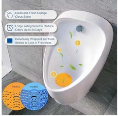 Urinal Deodorizer Screens, 36 Ct (18-Orange + 18-Blue) Fragrant Duration 30 Days