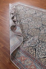 Hand-Knotted Turkish Wool Rug 9×12 Geometric Traditional Style for Any Room