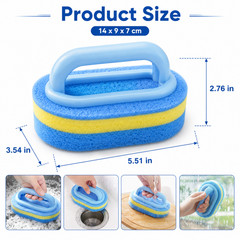 Handled Sponge Scrubber Cleaning Brush Kitchen Dish Pot Pan Bathroom Tub Multi-P