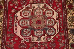 Red Traditional Geometric Area Rug 4×6 Hand-knotted Wool Carpet for Any Room