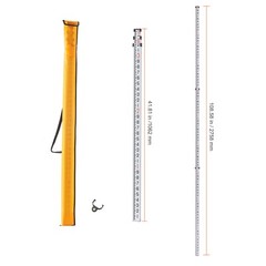 VEVOR 9 Feet 10ths Grade Rod 1/10ft Dual Sided 3 Section Telescopic Leveling Rod