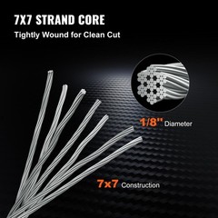 VEVOR T316 Stainless Steel Cable 1/8″ 7×7 Steel Wire Rope 500ft Cable Railing